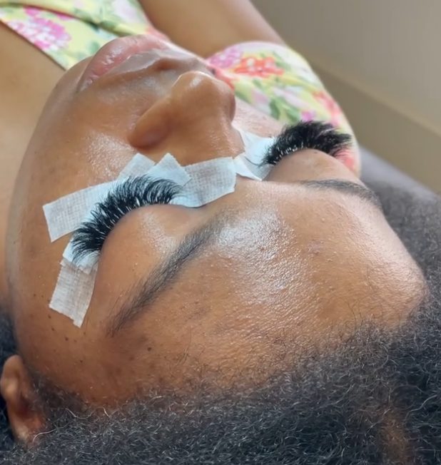 lashes - The no 1 best way to give yourself that glow A beautiful woman getting her lashes done by Frame Beauty Studios