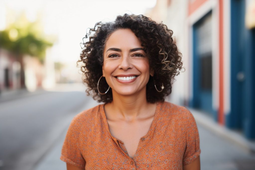 AGE Gracefully: Natural-Looking Dermal Fillers for Mature Skin Photo: A middle aged woman with perfect skin from getting natural-looking dermal fillers