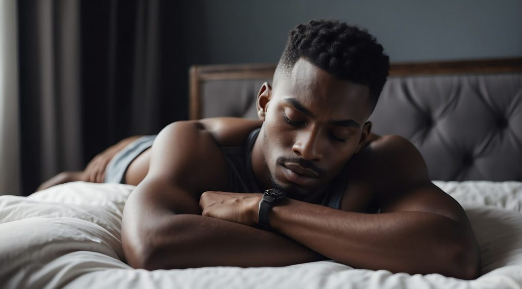 PRP for Men: The Natural Solution for Hair, Skin & Confidence Man with a perfect hairline laying down after getting PRP for men