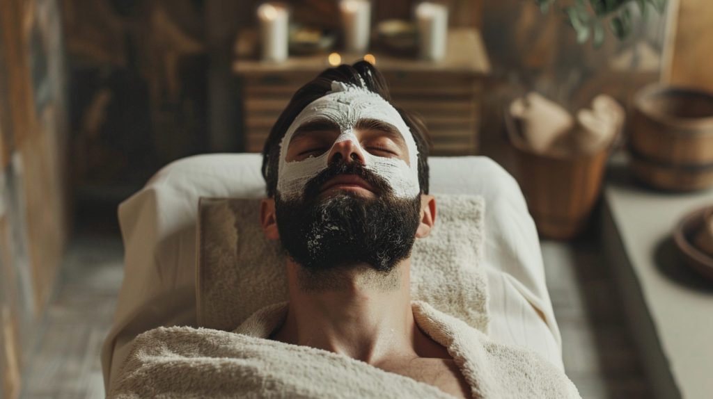 top non-surgical treatments for men in 2024 A man getting a facial treatment