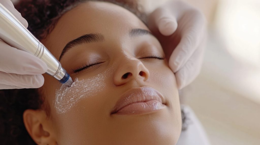 2-in-1 deal. how to combine facials and injectables for optimal results A woman getting a facial after botox treatment showing us how to combine facials and injectables for optimal results