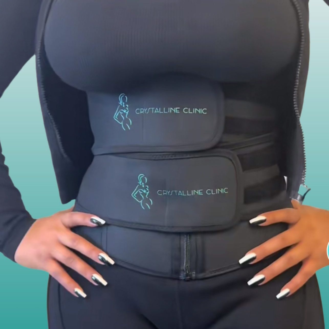 photo - a woman wearing waist cinchers